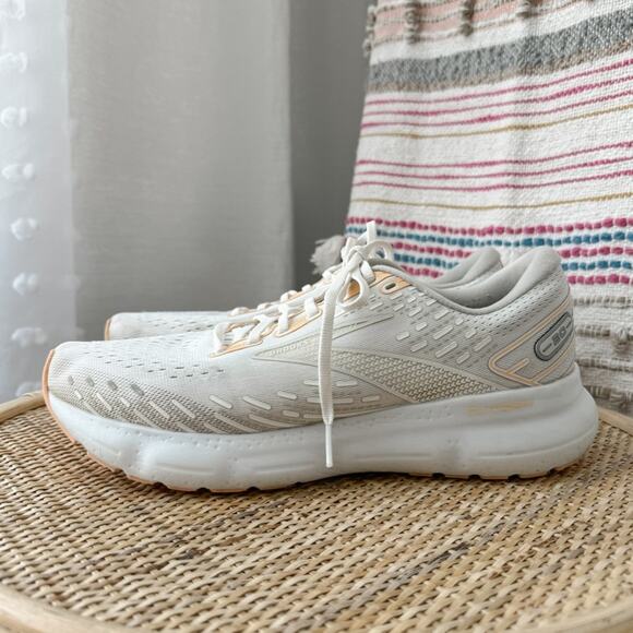 Brooks Glycerin 20 White Grey Peach Road-Running Sneakers Women’s Size 11.5 - Picture 4 of 8